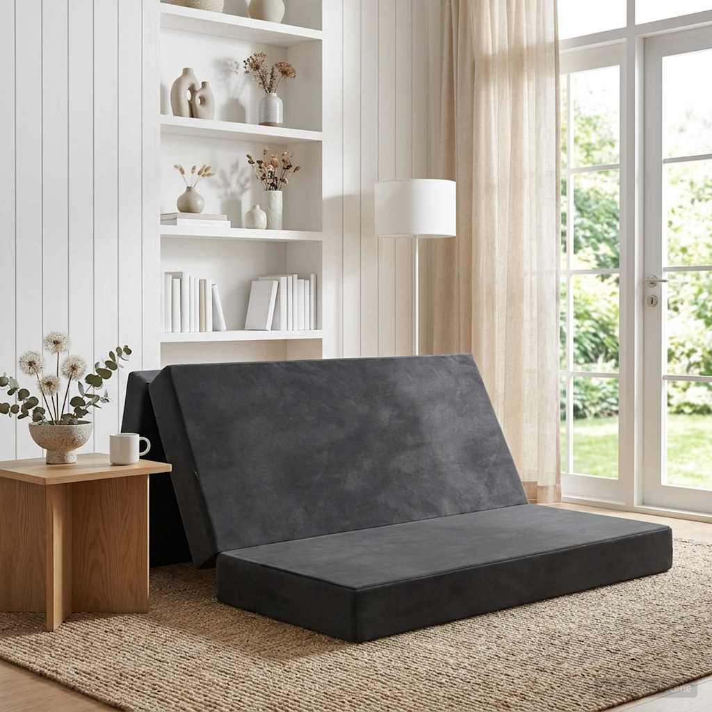 Klappsofa Bett 160 x 67 x 45 cm Dunkelgrau