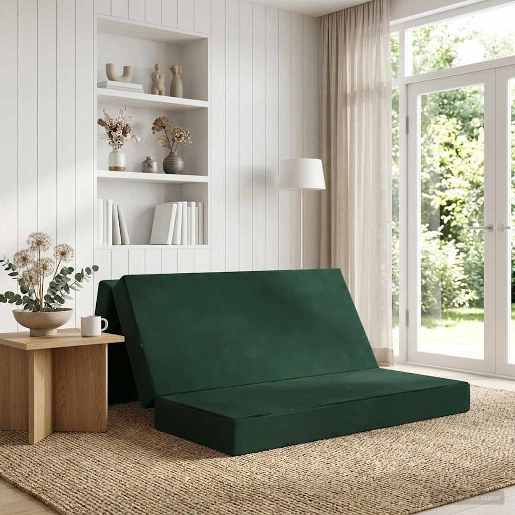 Klappsofa Bett 120 x 67 x 45 cm Dunkelgrün