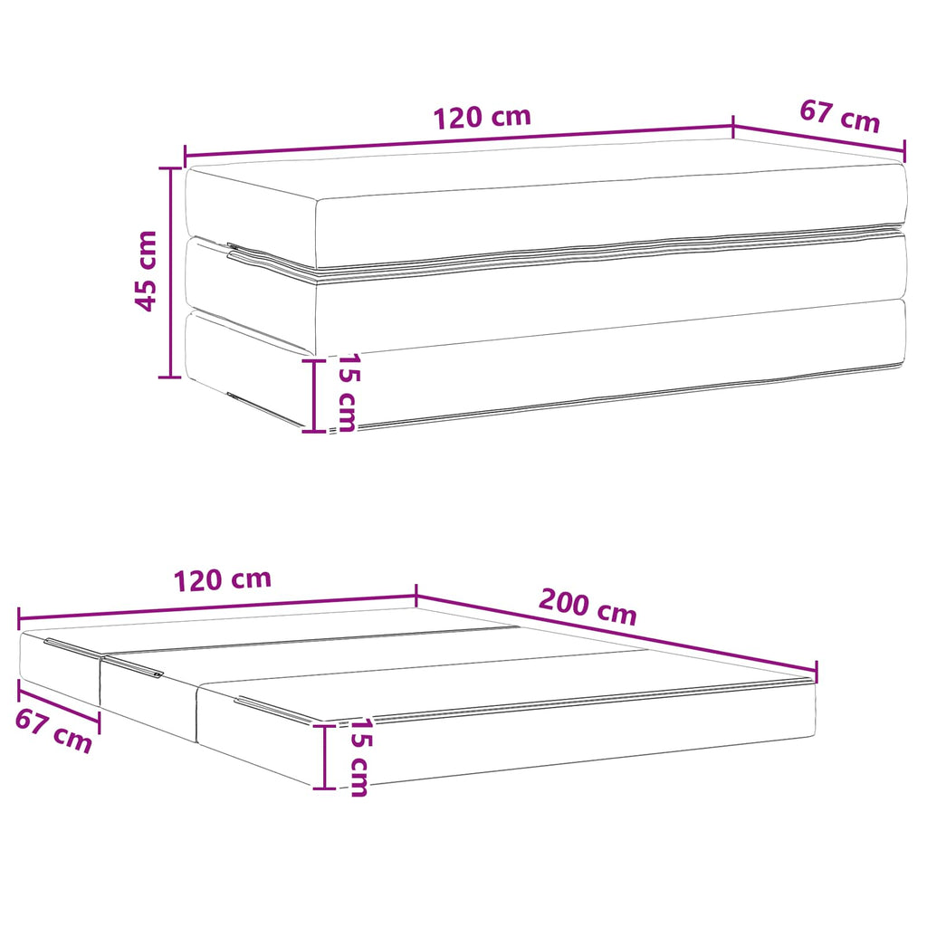 Klappsofa Bett 120 x 67 x 45 cm Dunkelgrün