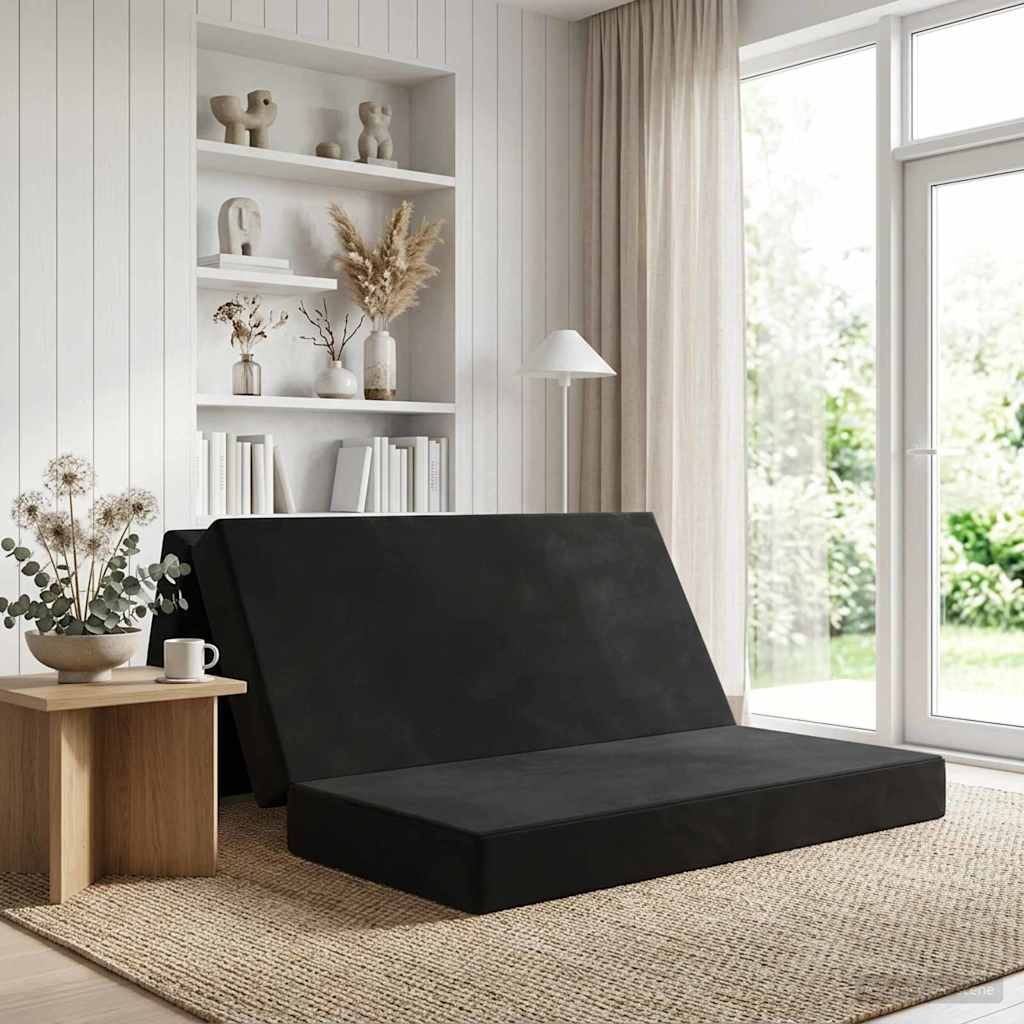 Klappsofa Bett 120 x 67 x 45 cm Schwarz