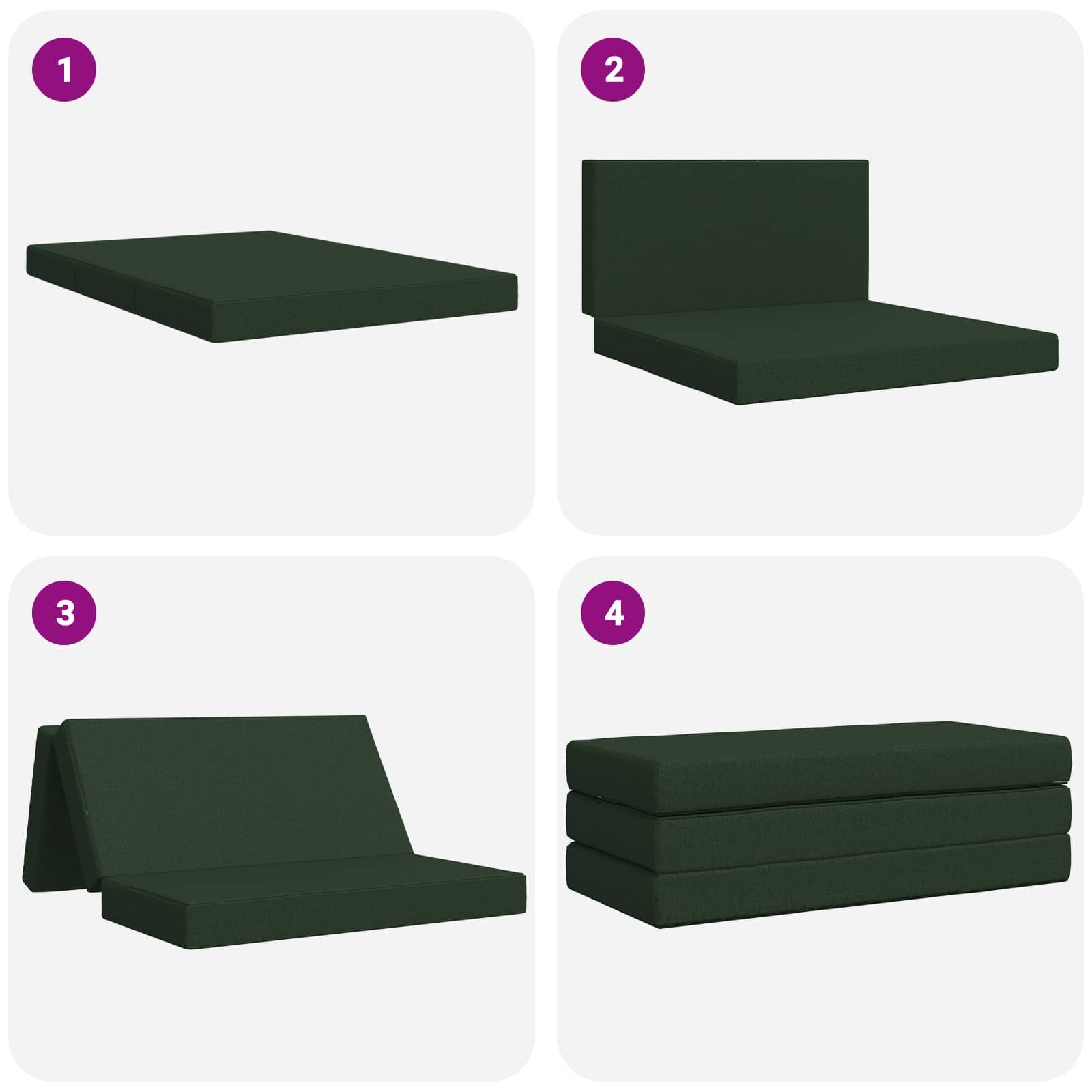 Klappsofa Bett 140 x 67 x 45 cm Dunkelgrün