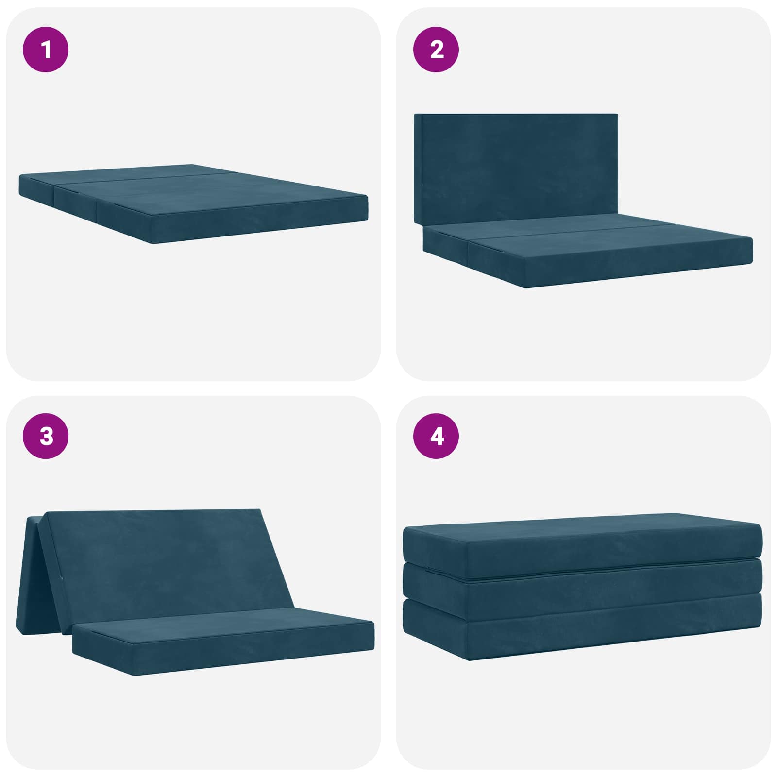Klappsofa Bett 140 x 67 x 45 cm Blau