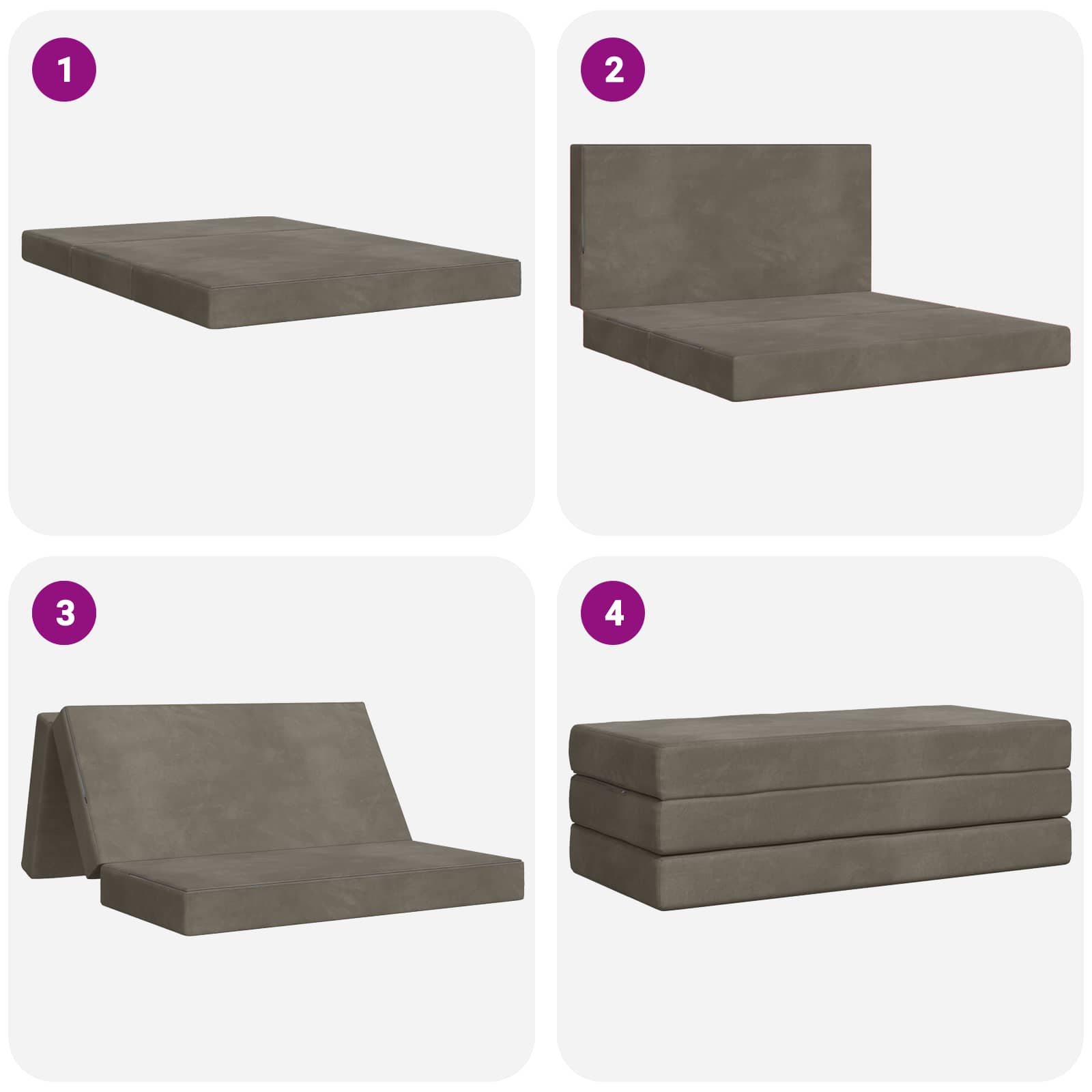 Klappsofa Bett 140 x 67 x 45 cm Hellgrau