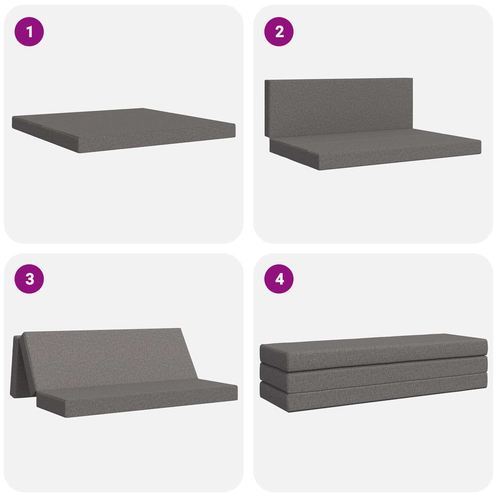Klappsofa Bett 180 x 67 x 45 cm Hellgrau
