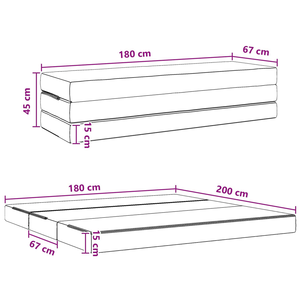 Klappsofa Bett 180 x 67 x 45 cm Hellgrau