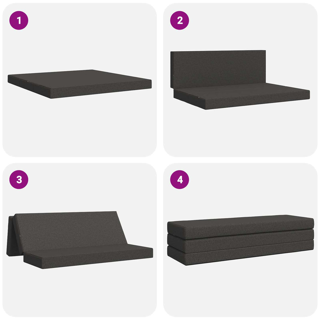Klappsofa Bett 180 x 67 x 45 cm Dunkelgrau