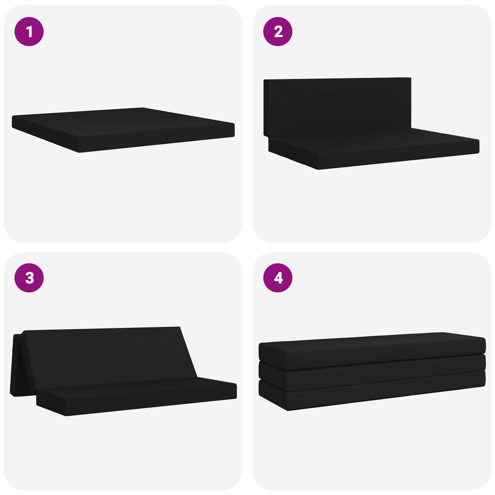 Klappsofa Bett 180 x 67 x 45 cm Schwarz