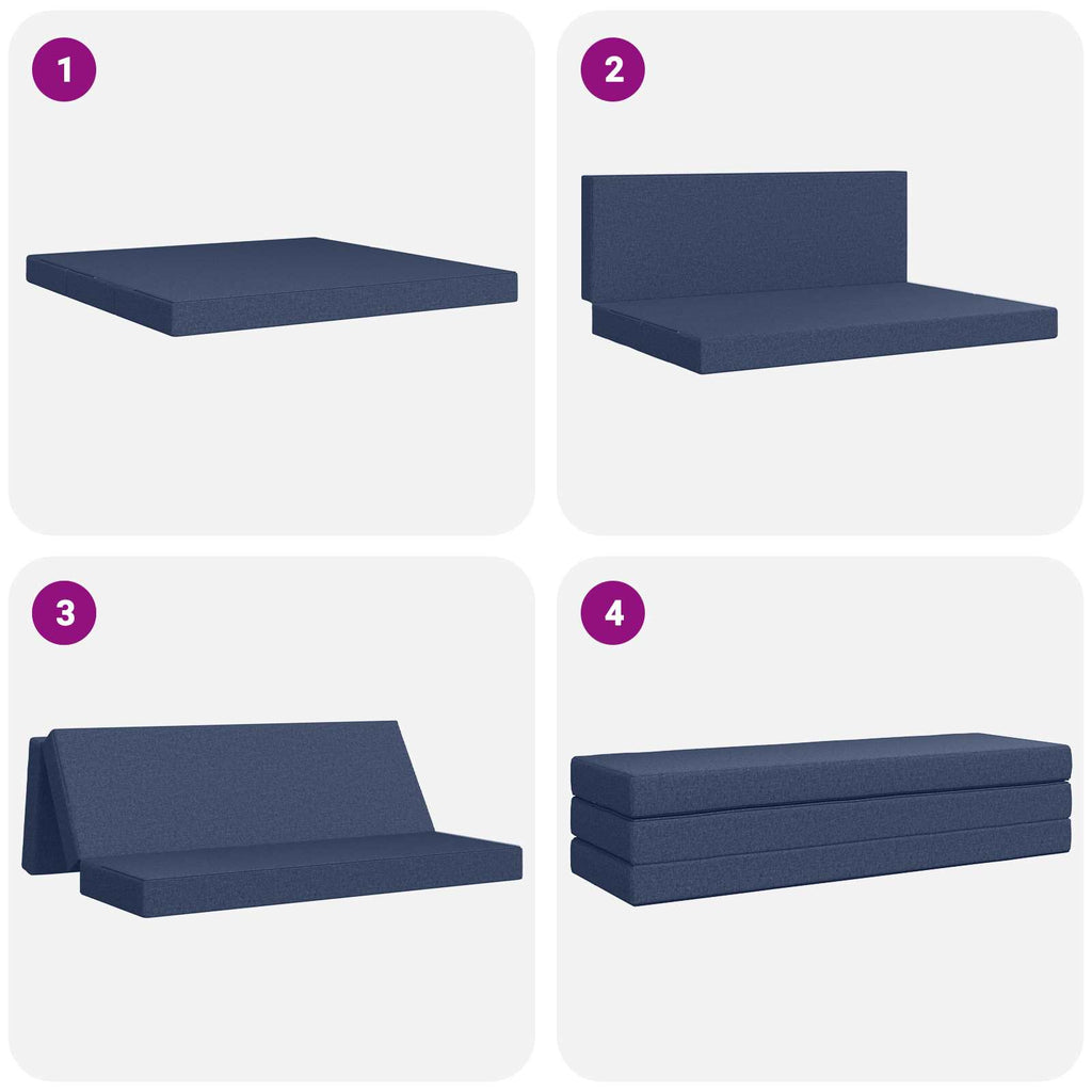 Klappsofa Bett 180 x 67 x 45 cm Blau