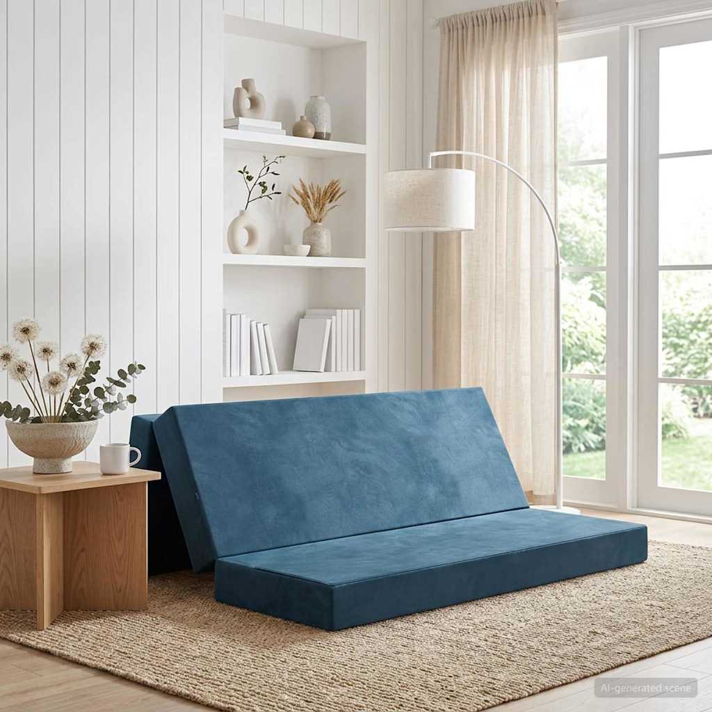 Klappsofa Bett 200 x 67 x 45 cm Blau