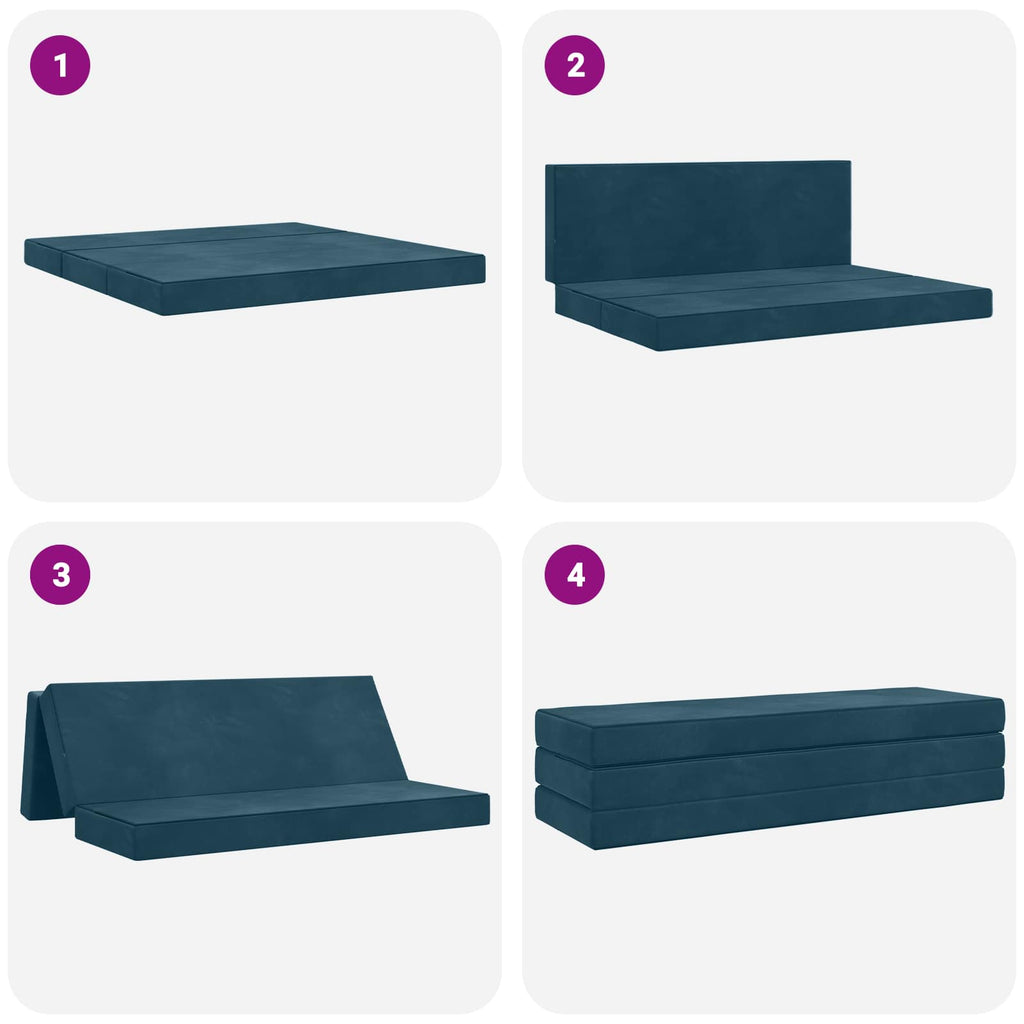 Klappsofa Bett 180 x 67 x 45 cm Blau