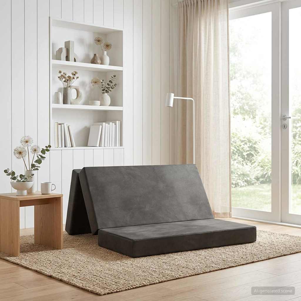 Klappsofa Bett 200 x 67 x 45 cm Hellgrau
