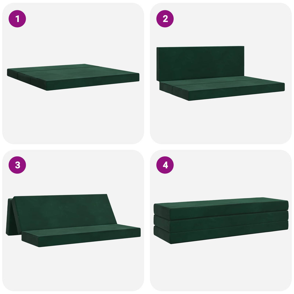 Klappsofa Bett 180 x 67 x 45 cm Dunkelgrün