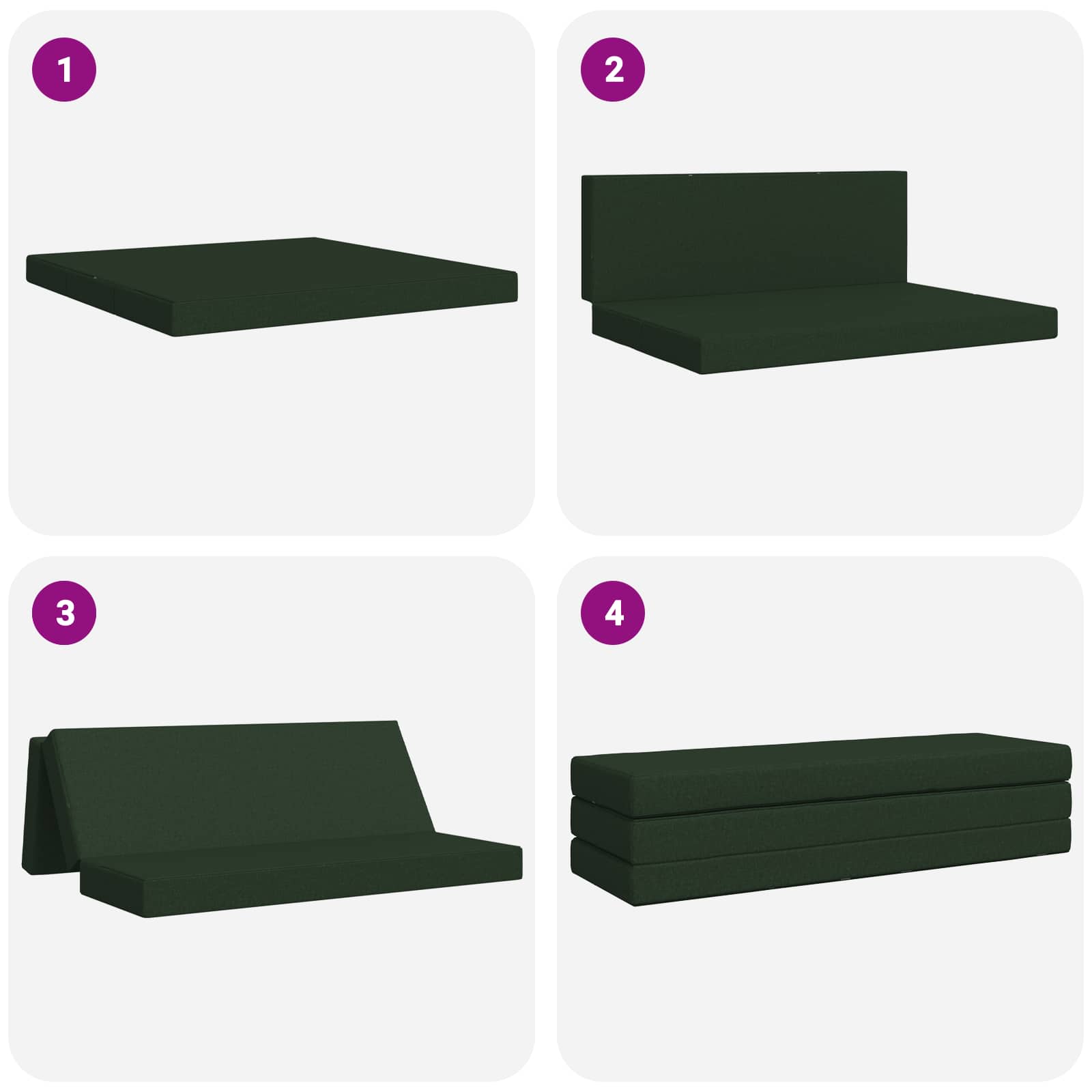 Klappsofa Bett 200 x 67 x 45 cm Dunkelgrün