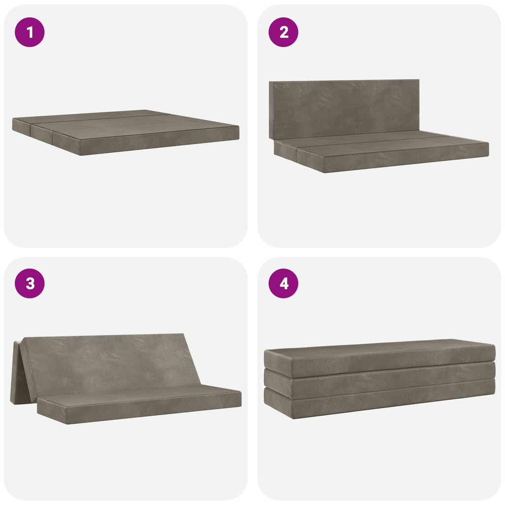 Klappsofa Bett 200 x 67 x 45 cm Hellgrau