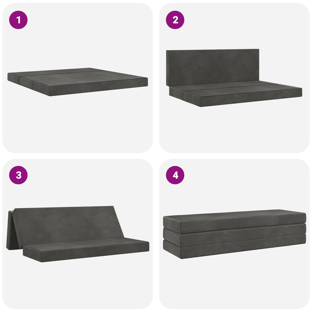 Klappsofa Bett 200 x 67 x 45 cm Dunkelgrau
