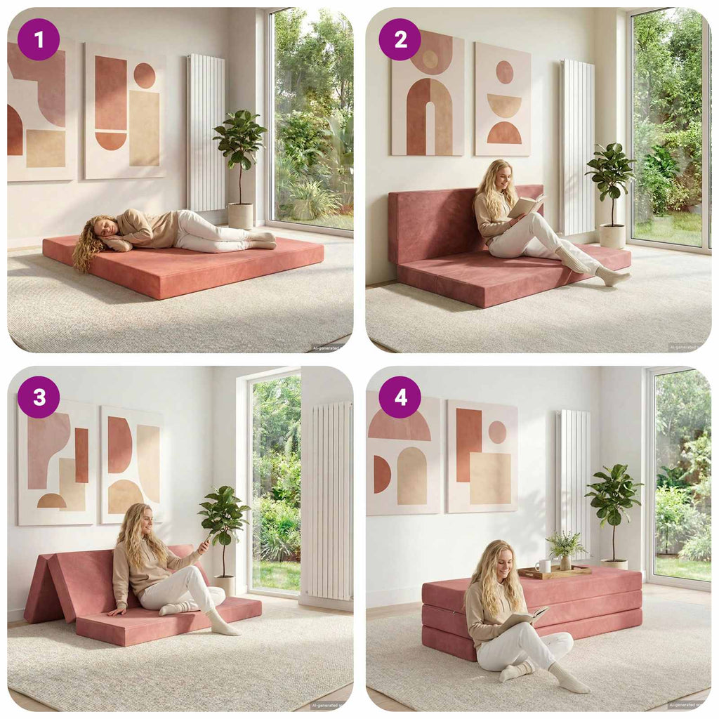 Klappsofa Bett 200 x 67 x 45 cm Rosa