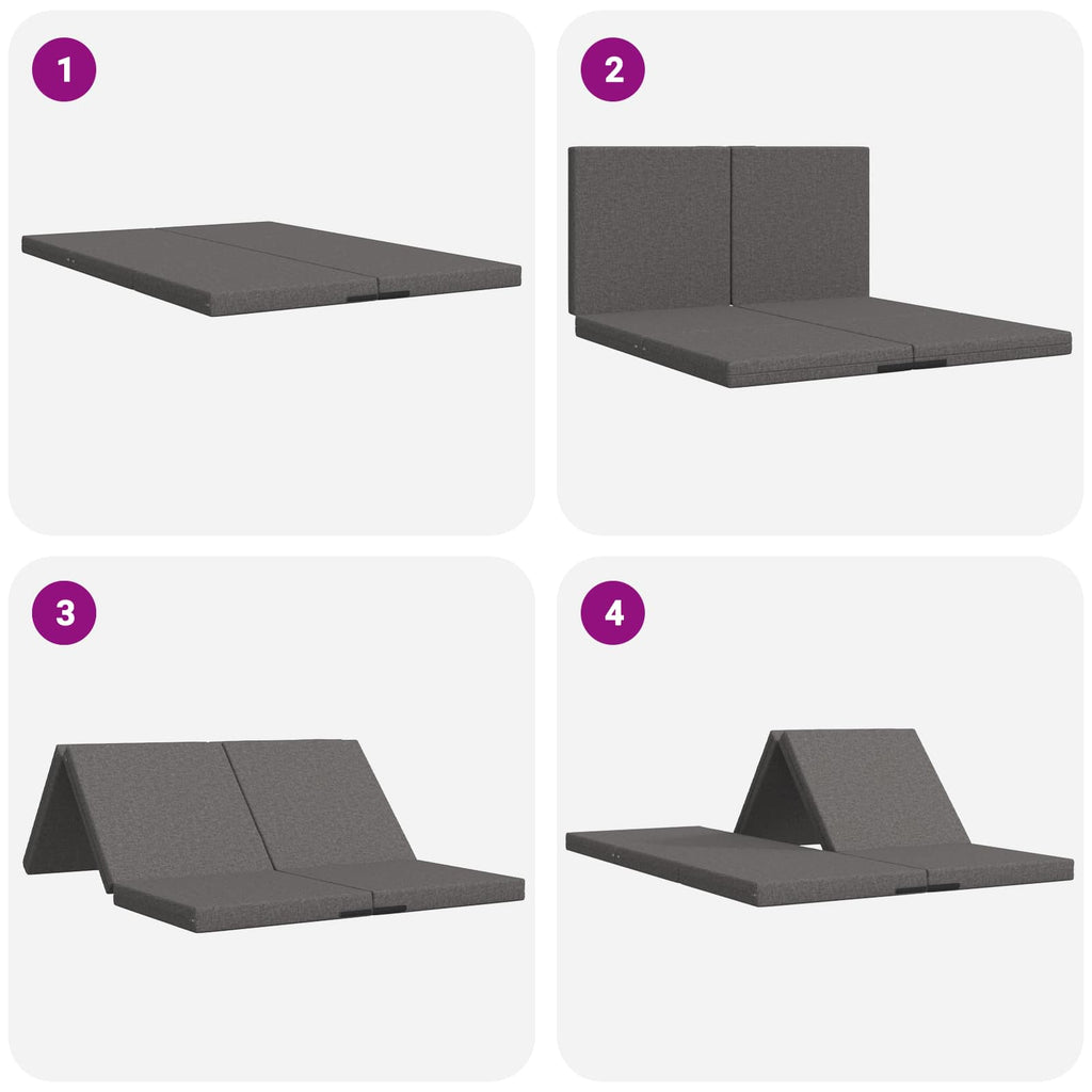 Klappsofa Bett 140 x 67 x 45 cm Hellgrau