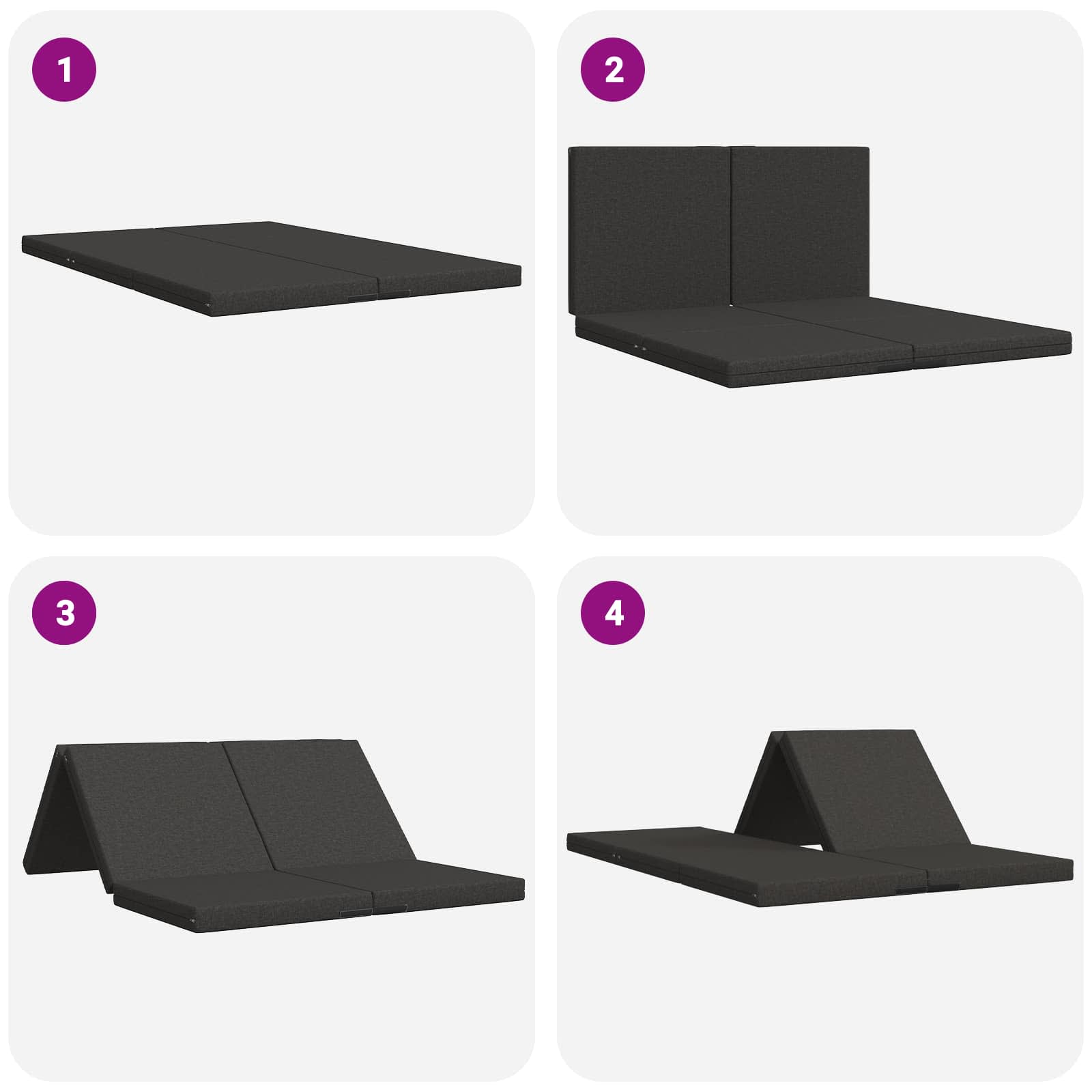 Klappsofa Bett 140 x 67 x 45 cm Dunkelgrau