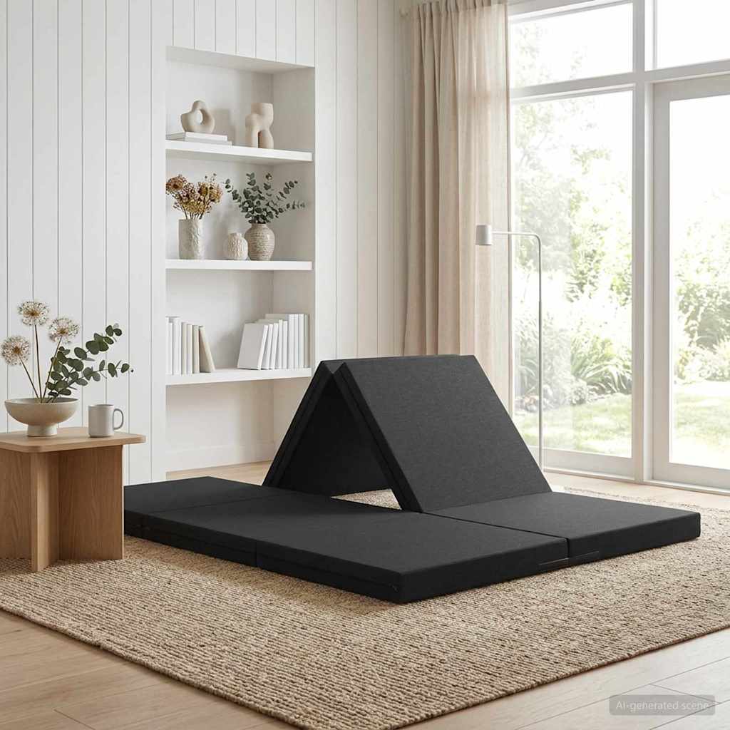 Klappsofa Bett 140 x 67 x 45 cm Schwarz