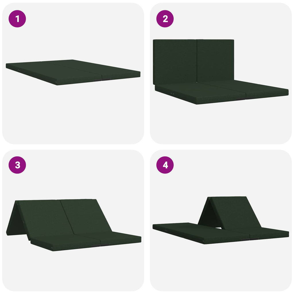 Klappsofa Bett 140 x 67 x 45 cm Dunkelgrün