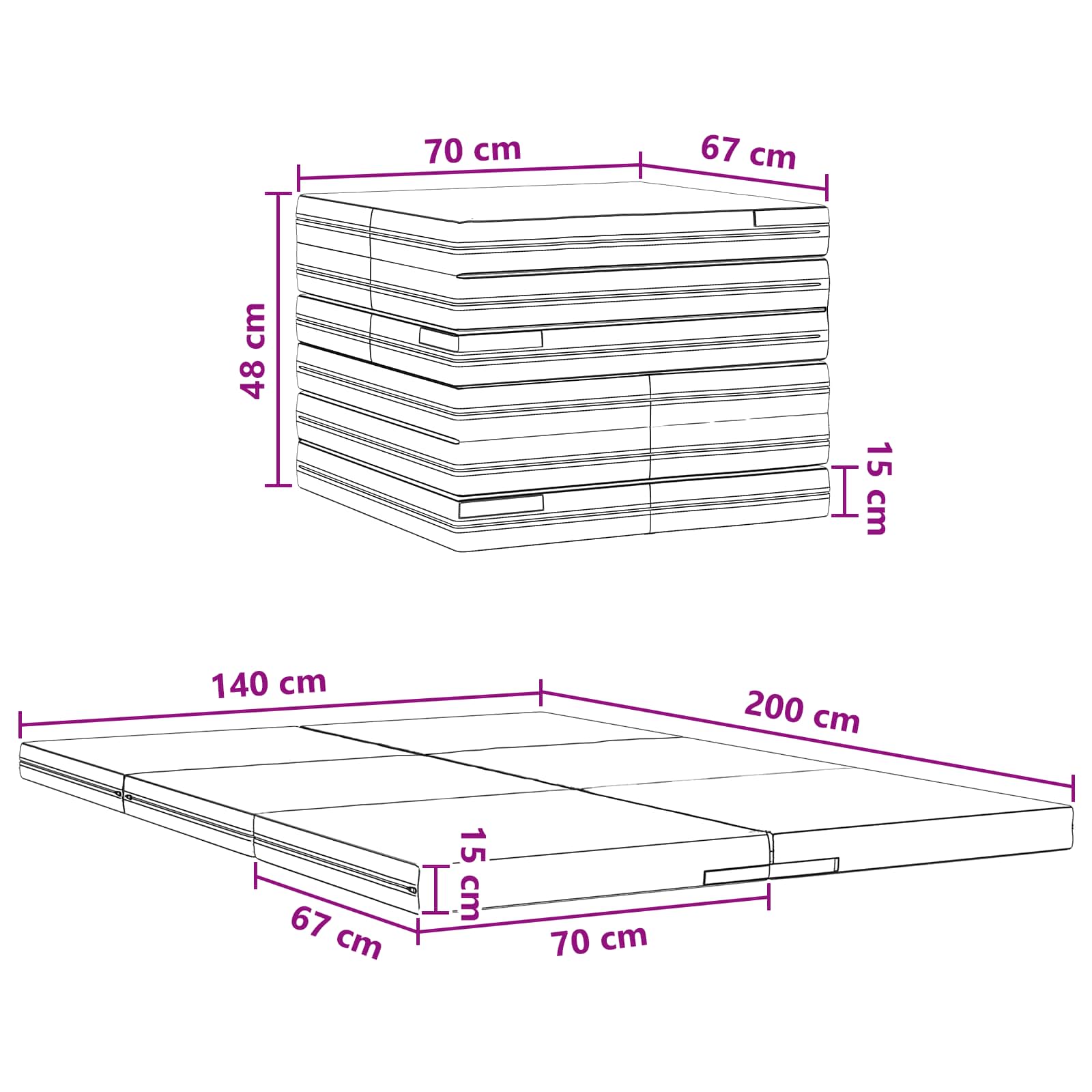 Klappsofa Bett 140 x 67 x 45 cm Dunkelgrün