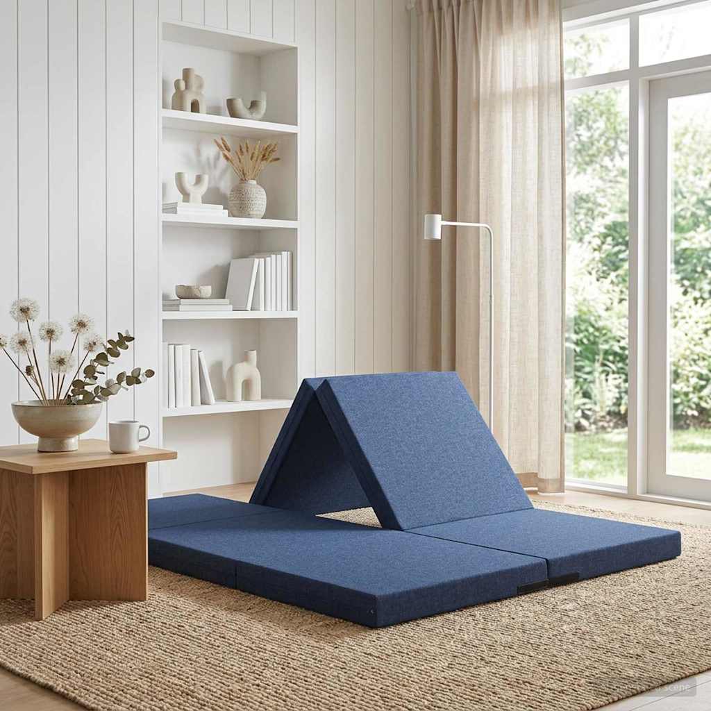 Klappsofa Bett 140 x 67 x 45 cm Blau