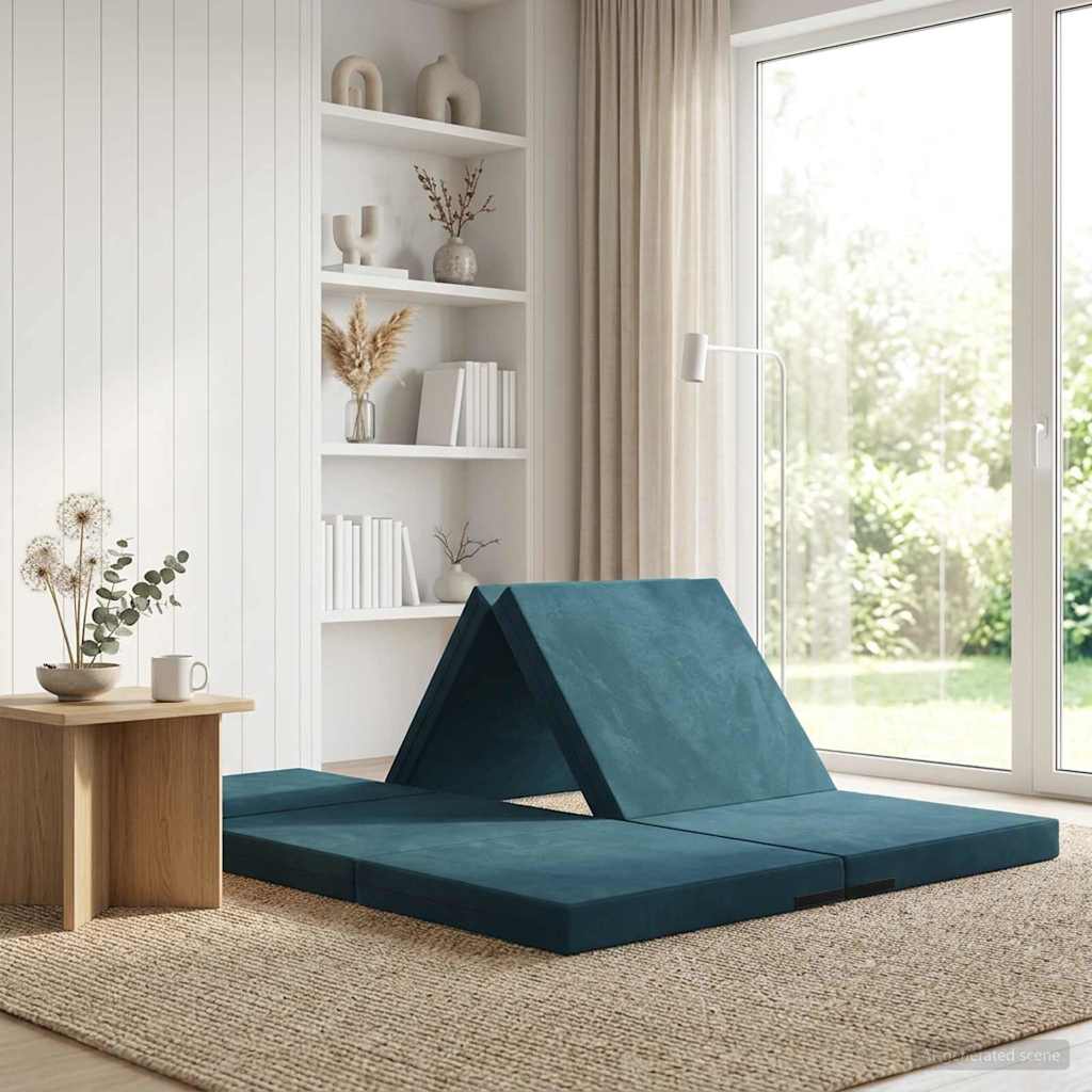 Klappsofa Bett 140 x 67 x 45 cm Blau