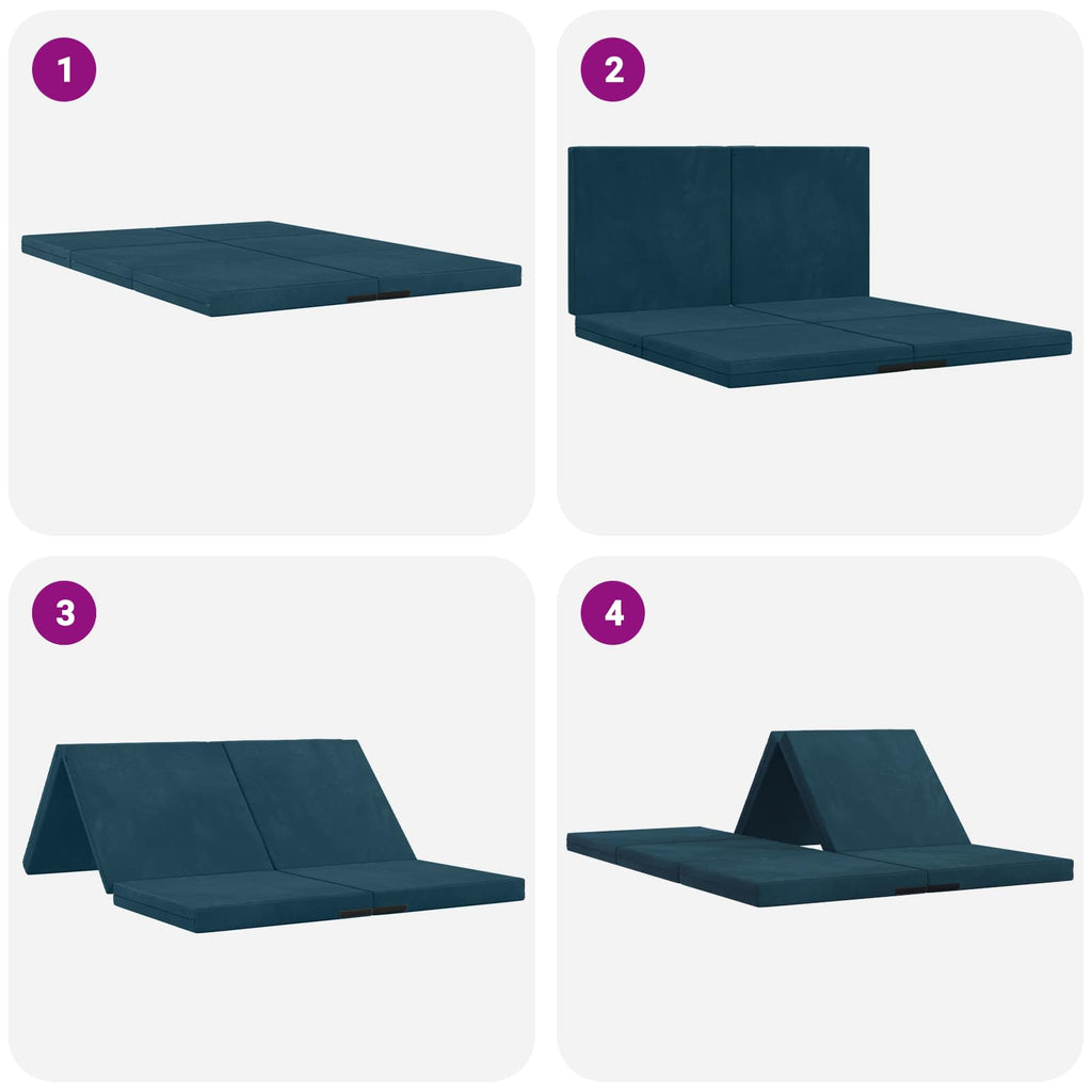 Klappsofa Bett 140 x 67 x 45 cm Blau
