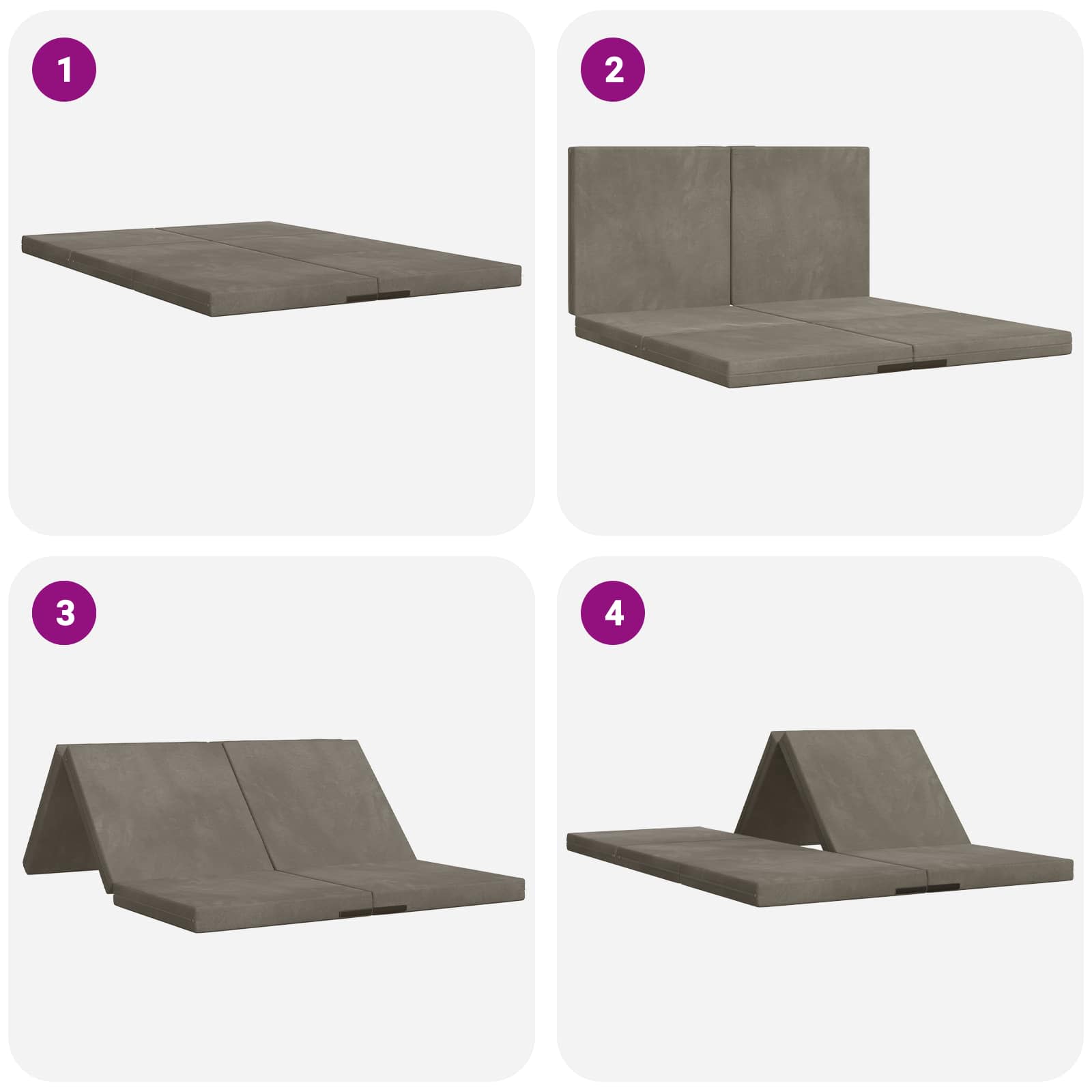 Klappsofa Bett 140 x 67 x 45 cm Hellgrau