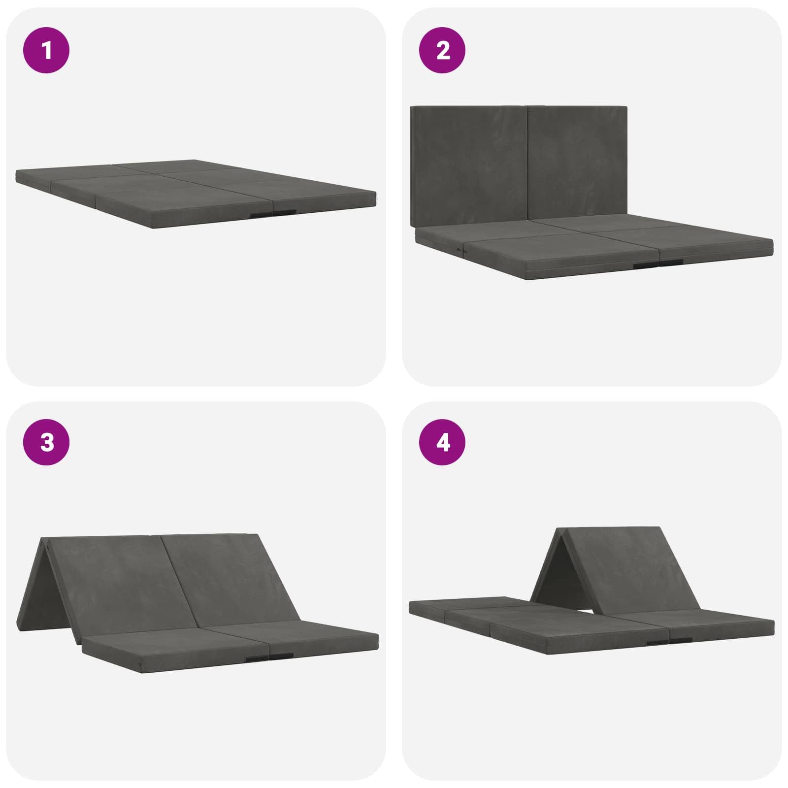 Klappsofa Bett 140 x 67 x 45 cm Dunkelgrau