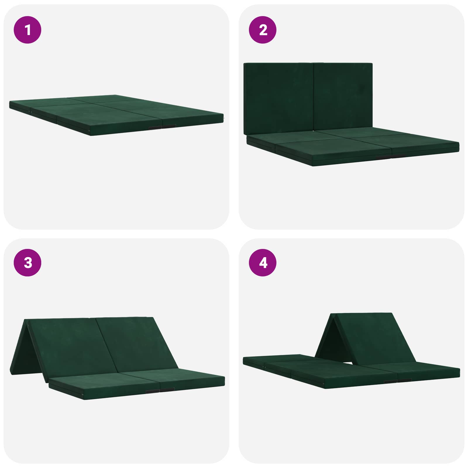 Klappsofa Bett 140 x 67 x 45 cm Dunkelgrün