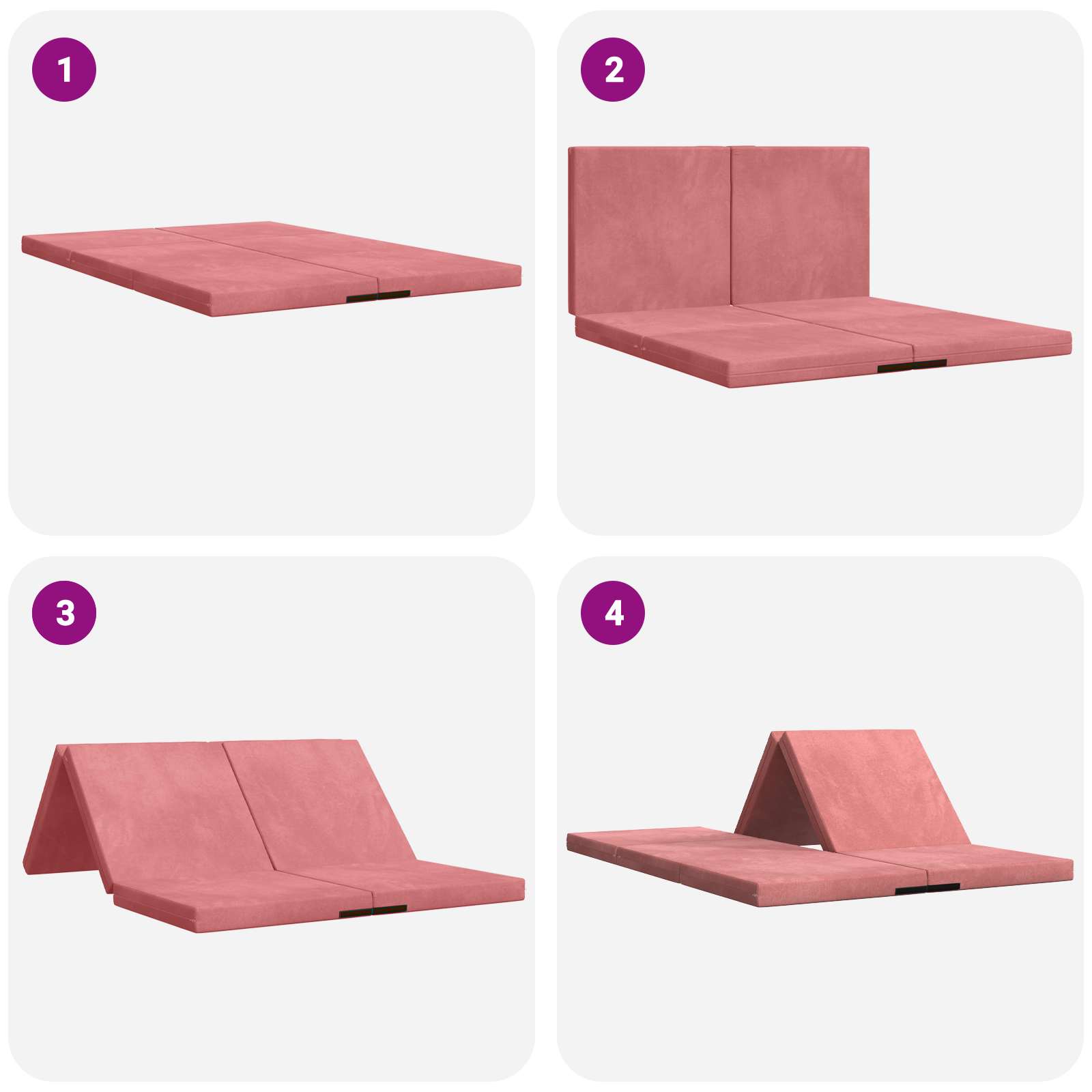 Klappsofa Bett 140 x 67 x 45 cm Rosa