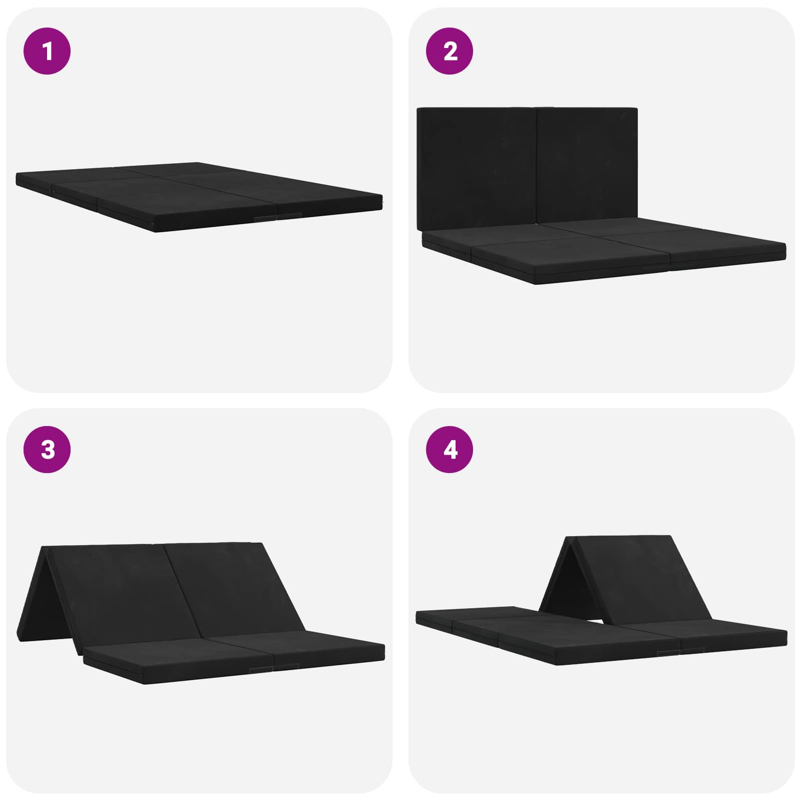 Klappsofa Bett 140 x 67 x 45 cm Schwarz