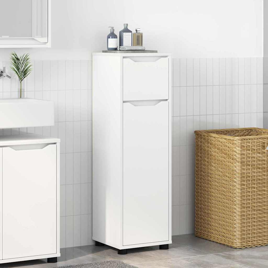 Badezimmerschrank mit Tür Weiß 30,5 x 30 x 101 cm Holzwerkstoff