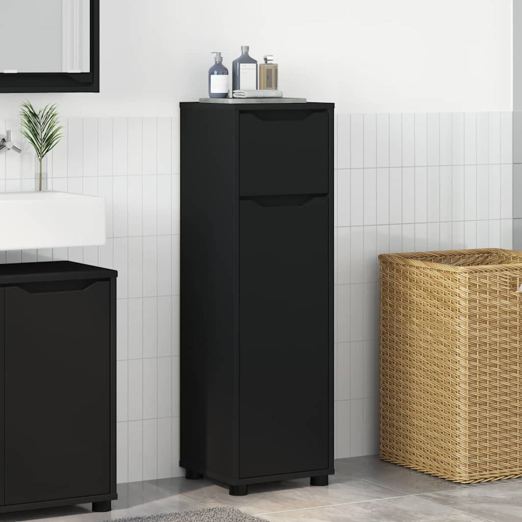 Badezimmerschrank Schwarz 30,5 x 30 x 101 cm Holzwerkstoff
