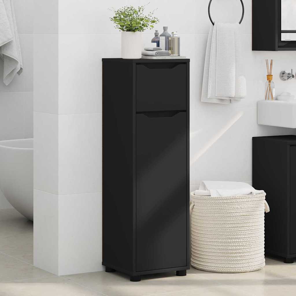 Badezimmerschrank Schwarz 30,5 x 30 x 101 cm Holzwerkstoff