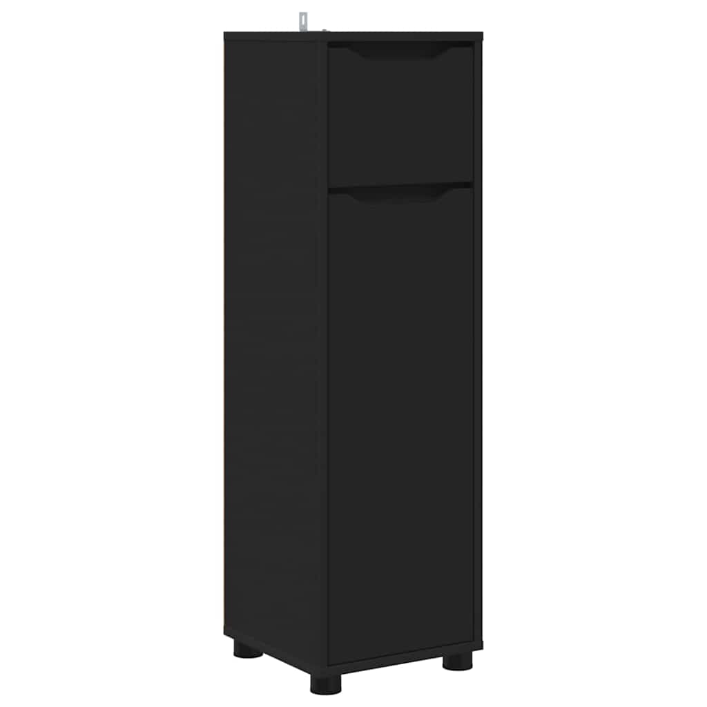 Badezimmerschrank Schwarz 30,5 x 30 x 101 cm Holzwerkstoff