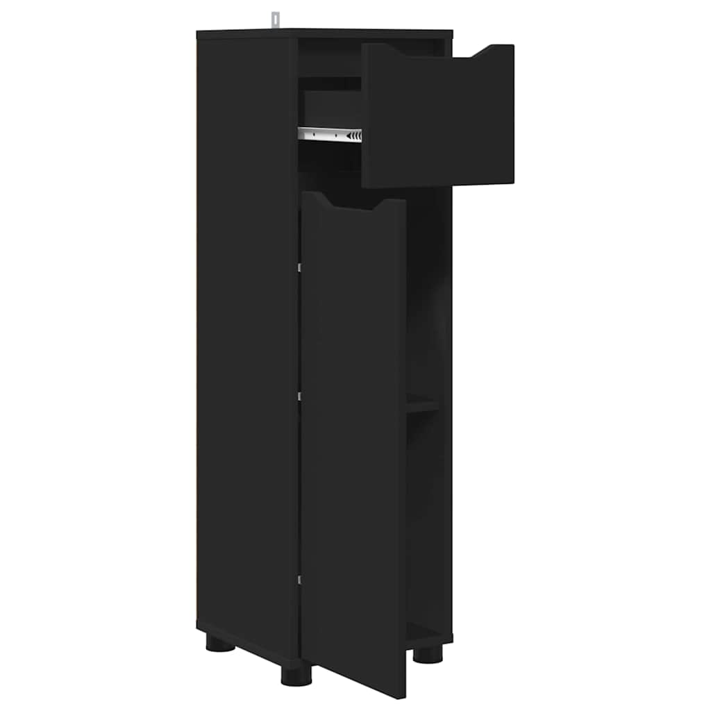 Badezimmerschrank Schwarz 30,5 x 30 x 101 cm Holzwerkstoff