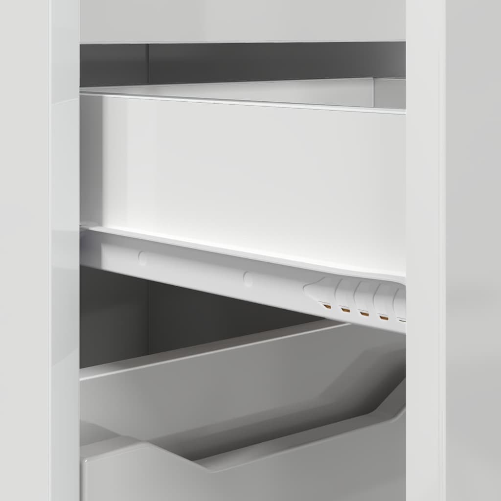 Badezimmerschrank mit Regal Hochglanz Weiß 30,5 x 30 x 101 cm