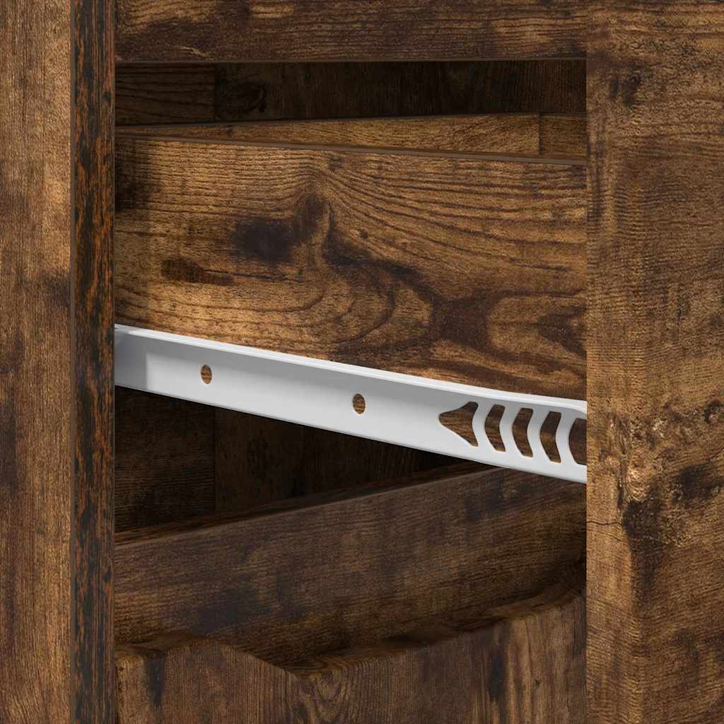 Badezimmerschrank mit Tür Geräucherte Eiche 30,5 x 30 x 101 cm
