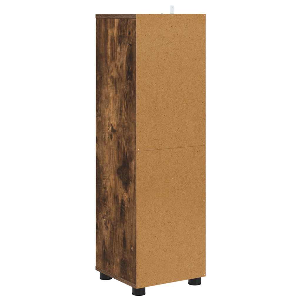 Badezimmerschrank mit Tür Geräucherte Eiche 30,5 x 30 x 101 cm