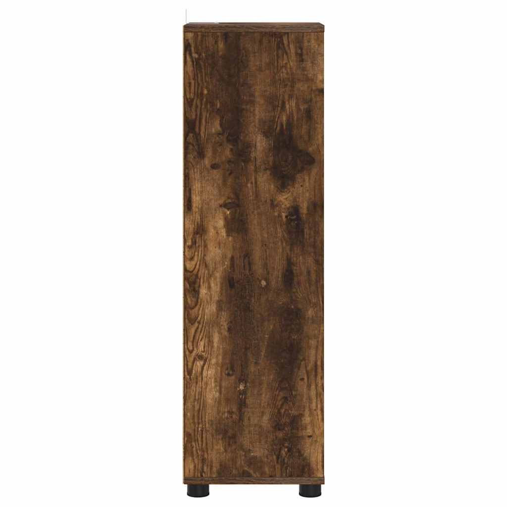 Badezimmerschrank mit Tür Geräucherte Eiche 30,5 x 30 x 101 cm