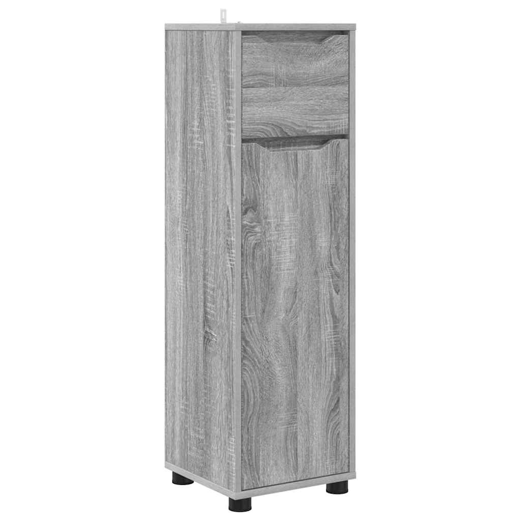 Badezimmerschrank mit Regal Graues Sonoma 30,5 x 30 x 101 cm