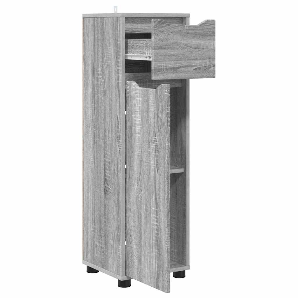 Badezimmerschrank mit Regal Graues Sonoma 30,5 x 30 x 101 cm