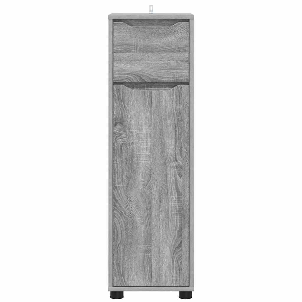 Badezimmerschrank mit Regal Graues Sonoma 30,5 x 30 x 101 cm