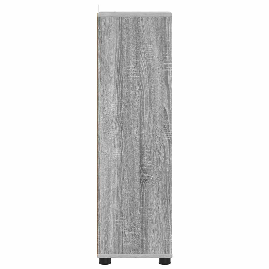 Badezimmerschrank mit Regal Graues Sonoma 30,5 x 30 x 101 cm
