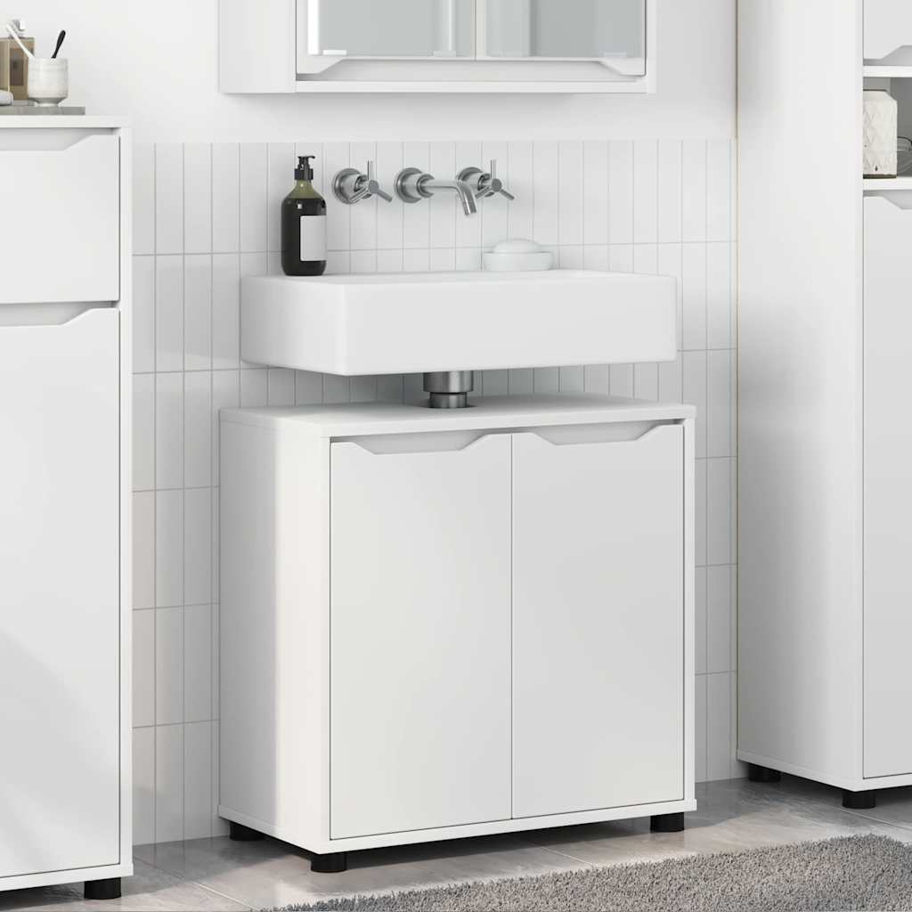 Badezimmerwaschbecken-Schrank mit Regal Weiß 60 x 30 x 60 cm