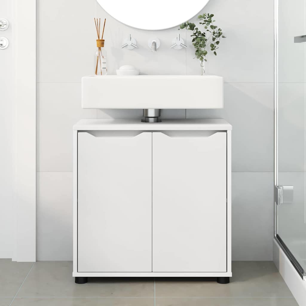 Badezimmerwaschbecken-Schrank mit Regal Weiß 60 x 30 x 60 cm