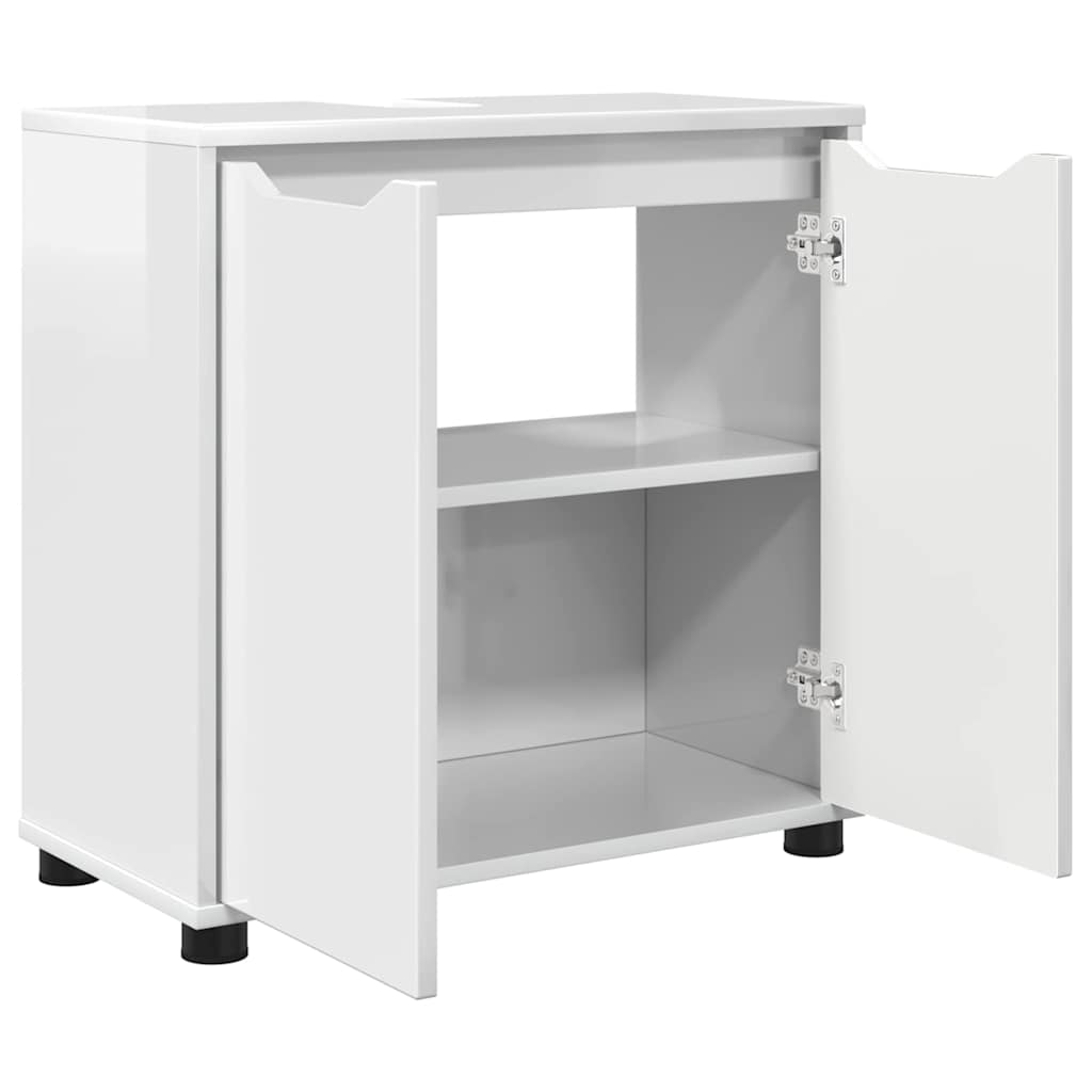 Badezimmerwaschbecken-Schrank Hochglanz Weiß 60 x 30 x 60 cm