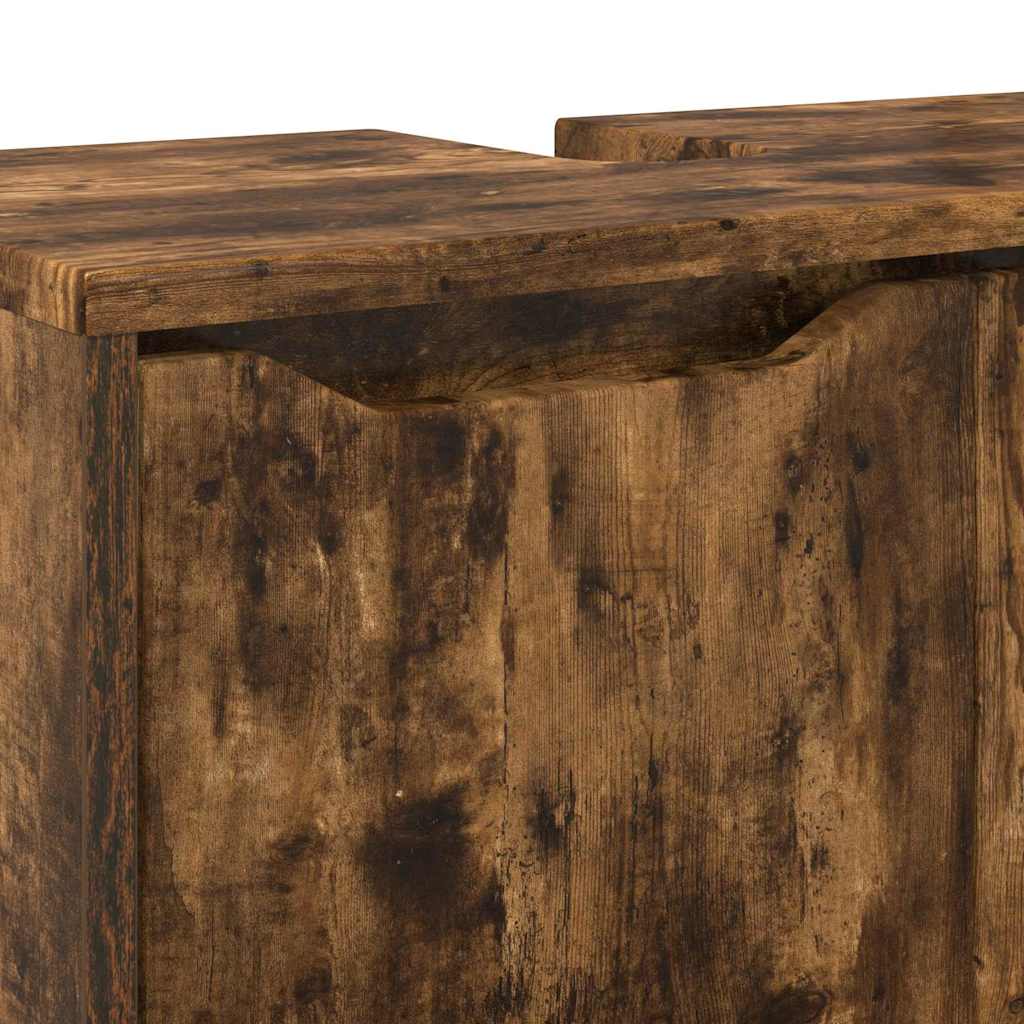 Badezimmerwaschbecken-Schrank Geräucherte Eiche 60 x 30 x 60 cm